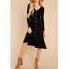 image:imageRVivimos Womens Fall Winter Long Sleeves VNeck Casual Button Down Knit Sweater Midi DressBlack