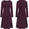 image:imageRVivimos Womens Fall Winter Long Sleeves VNeck Casual Button Down Knit Sweater Midi DressBurgundy