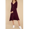 image:imageRVivimos Womens Fall Winter Long Sleeves VNeck Casual Button Down Knit Sweater Midi DressBurgundy