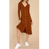 image:imageRVivimos Womens Fall Winter Long Sleeves VNeck Casual Button Down Knit Sweater Midi DressBurningorange