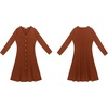 image:imageRVivimos Womens Fall Winter Long Sleeves VNeck Casual Button Down Knit Sweater Midi DressBurningorange