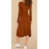 image:imageRVivimos Womens Fall Winter Long Sleeves VNeck Casual Button Down Knit Sweater Midi DressBurningorange