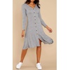 image:imageRVivimos Womens Fall Winter Long Sleeves VNeck Casual Button Down Knit Sweater Midi DressGray