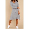 image:imageRVivimos Womens Fall Winter Long Sleeves VNeck Casual Button Down Knit Sweater Midi DressGray