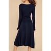 image:imageRVivimos Womens Fall Winter Long Sleeves VNeck Casual Button Down Knit Sweater Midi DressNavyblue