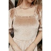 image:imageRVivimos Womens Fall Winter Velvet Casual Dress Puff Sleeve Square Neck Elastic Smocked ALine Swing Flowy Knee Length DressChampagne