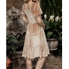 image:imageRVivimos Womens Fall Winter Velvet Casual Dress Puff Sleeve Square Neck Elastic Smocked ALine Swing Flowy Knee Length DressChampagne