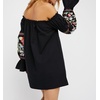 image:imageRVivimos Womens Floral Embroidered Off Shoulder Long Sleeve Short DressesBlack