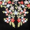 image:imageRVivimos Womens Floral Embroidered Off Shoulder Long Sleeve Short DressesBlack