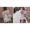 image:imageRVivimos Womens Floral Embroidered Off Shoulder Long Sleeve Short DressesWhite