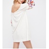 image:imageRVivimos Womens Floral Embroidered Off Shoulder Long Sleeve Short DressesWhite