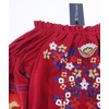 image:imageRVivimos Womens Floral Embroidered Off Shoulder Long Sleeve Short DressesWine Red