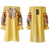 image:imageRVivimos Womens Floral Embroidered Off Shoulder Long Sleeve Short DressesYellow