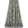 image:imageRVivimos Womens Floral Print Cotton Ruffled High Low Boho Midi SkirtDarkgreen
