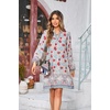 image:imageRVivimos Womens Long Sleeve Boho Tunic Dress V Neck Floral Print Casual Loose Patchwork Hem Mini DressBlue