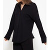 image:imageRVivimos Womens Long Sleeve Button Down Shirts Fall Winter Casual Loose Waffle Knit TopsBlack