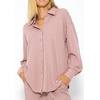 image:imageRVivimos Womens Long Sleeve Button Down Shirts Fall Winter Casual Loose Waffle Knit TopsPink