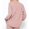 image:imageRVivimos Womens Long Sleeve Button Down Shirts Fall Winter Casual Loose Waffle Knit TopsPink