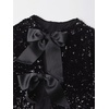 image:imageRVivimos Womens Long Sleeve Crop Tops Fall Winter Sequin Bow Tie Glitter Fashion Casual Tops BlousesBlack