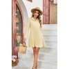image:imageRVivimos Womens Long Sleeve Shirt Mini Dress Spring Fall Cotton Swiss Dot Button Up Ruffle Hem Tunic Dress with PocketsBeigeswissdots
