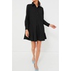 image:imageRVivimos Womens Long Sleeve Shirt Mini Dress Spring Fall Cotton Swiss Dot Button Up Ruffle Hem Tunic Dress with PocketsBlackswissdots