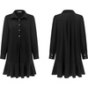 image:imageRVivimos Womens Long Sleeve Shirt Mini Dress Spring Fall Cotton Swiss Dot Button Up Ruffle Hem Tunic Dress with PocketsBlackswissdots
