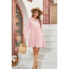 image:imageRVivimos Womens Long Sleeve Shirt Mini Dress Spring Fall Cotton Swiss Dot Button Up Ruffle Hem Tunic Dress with PocketsPinkswissdots