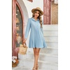 image:imageRVivimos Womens Long Sleeve Shirt Mini Dress Spring Fall Cotton Swiss Dot Button Up Ruffle Hem Tunic Dress with PocketsSkyblueswissdots