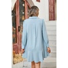 image:imageRVivimos Womens Long Sleeve Shirt Mini Dress Spring Fall Cotton Swiss Dot Button Up Ruffle Hem Tunic Dress with PocketsSkyblueswissdots