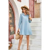 image:imageRVivimos Womens Long Sleeve Shirt Mini Dress Spring Fall Cotton Swiss Dot Button Up Ruffle Hem Tunic Dress with PocketsSkyblueswissdots