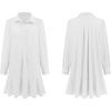 image:imageRVivimos Womens Long Sleeve Shirt Mini Dress Spring Fall Cotton Swiss Dot Button Up Ruffle Hem Tunic Dress with PocketsWhiteswissdots