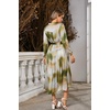 image:imageRVivimos Womens Long Sleeve Tie Dye Henley V Neck Button Up Loose Flowy Midi Dress with BeltArmy Green