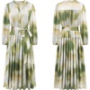 image:imageRVivimos Womens Long Sleeve Tie Dye Henley V Neck Button Up Loose Flowy Midi Dress with BeltArmy Green