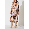 image:imageRVivimos Womens Long Sleeve Tie Dye Henley V Neck Button Up Loose Flowy Midi Dress with BeltWhite Purple
