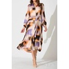 image:imageRVivimos Womens Long Sleeve Tie Dye Henley V Neck Button Up Loose Flowy Midi Dress with BeltWhite Purple
