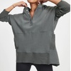 image:imageRVivimos Womens Oversized Sweatshirts Fall Essential Hoodies Pullover Cotton Long Sleeve Button Up Casual Tops with PocketsDarkgrey