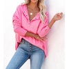 image:imageRVivimos Womens Oversized Sweatshirts Fall Essential Hoodies Pullover Cotton Long Sleeve Button Up Casual Tops with PocketsPink
