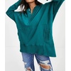 image:imageRVivimos Womens Oversized Sweatshirts Fall Essential Hoodies Pullover Cotton Long Sleeve Button Up Casual Tops with PocketsTeal
