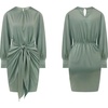 image:imageRVivimos Womens Satin Dress Long Sleeve Casual Wrap Ruched Tie Waist Party Mini DressArmygreen