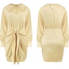 image:imageRVivimos Womens Satin Dress Long Sleeve Casual Wrap Ruched Tie Waist Party Mini DressChampagne