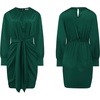image:imageRVivimos Womens Satin Dress Long Sleeve Casual Wrap Ruched Tie Waist Party Mini DressGreen