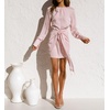 image:imageRVivimos Womens Satin Dress Long Sleeve Casual Wrap Ruched Tie Waist Party Mini DressLightpink