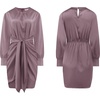 image:imageRVivimos Womens Satin Dress Long Sleeve Casual Wrap Ruched Tie Waist Party Mini DressMauve