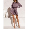 image:imageRVivimos Womens Satin Dress Long Sleeve Casual Wrap Ruched Tie Waist Party Mini DressMauve