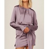image:imageRVivimos Womens Satin Dress Long Sleeve Casual Wrap Ruched Tie Waist Party Mini DressMauve