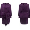 image:imageRVivimos Womens Satin Dress Long Sleeve Casual Wrap Ruched Tie Waist Party Mini DressPurple