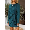 image:imageRVivimos Womens Satin Dress Long Sleeve Casual Wrap Ruched Tie Waist Party Mini DressTealblue