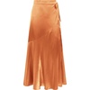 image:imageRVivimos Womens Satin Skirt High Waist Split Side Sexy Party Wrap Tie Waist Flowy Maxi SkirtCamel