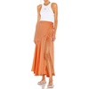 image:imageRVivimos Womens Satin Skirt High Waist Split Side Sexy Party Wrap Tie Waist Flowy Maxi SkirtCamel