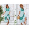image:imageRVivimos Womens Short Sleeve V Neck Cotton Beach Floral Buttons Midi DressesGreen
